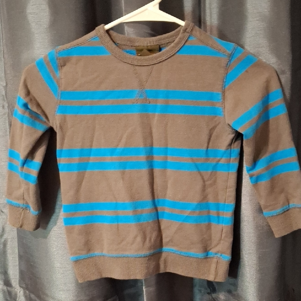 Light Brown and Sky Blue Striped Sweater